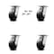 Service Caster 5 Inch Kingpinless Rubber on Steel Wheel Swivel Caster Set with Swivel Lock SCC SCC-KP30S520-RSR-BSL-4 - alternate 1